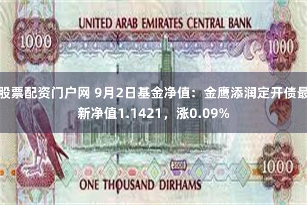 股票配资门户网 9月2日基金净值：金鹰添润定开债最新净值1.1421，涨0.09%